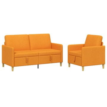 Vidaxl Sofa set z shrambo 2 szt. Temno rumena Poliester