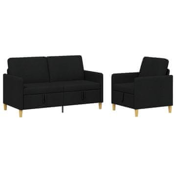Vidaxl Sofa set z shrambo 2 szt. Črna Poliester