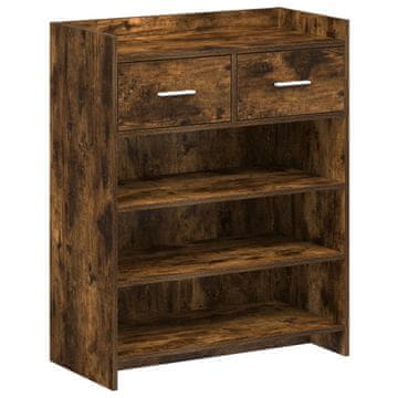 Vidaxl Omara za čevlje Dimljen hrast 73,5 x 36 x 92 cm Inženirski les
