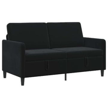 Vidaxl Sofa s shrambo Črna 152 x 78 x 87 cm Poliester