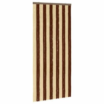 Vidaxl Zaslon proti insektom Chenille Rjava in bež 100 x 220 cm
