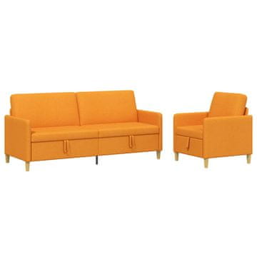 Vidaxl Sofa set z shrambo 2 szt. Temno rumena Poliester