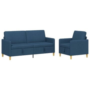 Vidaxl Sofa set z shrambo 2 szt. Modra Poliester
