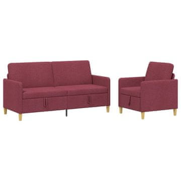 Vidaxl Sofa set z shrambo 2 szt. Vinorodna rdeča Poliester
