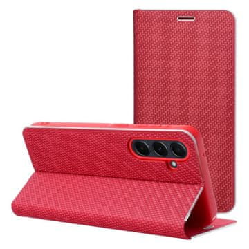 OEM Torbica LUNA Book Carbon za SAMSUNG S26 Ultra, rdeča