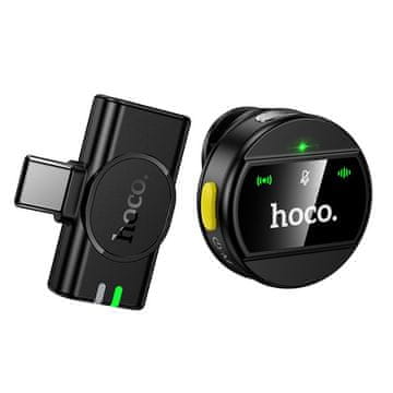 Hoco Brezžični mikrofon USB-C Hoco L21, črn