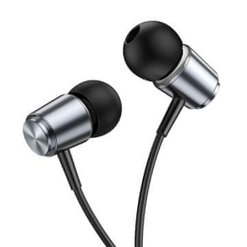 Hoco Žične ušesne slušalke z 3,5-mm priključkom Hoco M108, sive