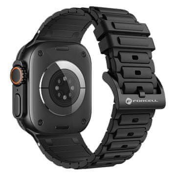 FORCELL Pas za Apple Watch Forcell F-Design FA06 z luknjicami, silikon, 38/40/41 mm, črn