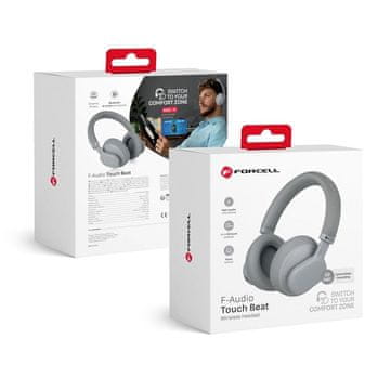 FORCELL Brezžične ušesne slušalke Forcell F-Audio Touch Beat ANC, sive
