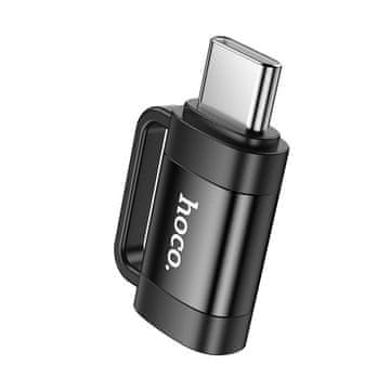 Hoco OTG USB-C na Lightning adapter Hoco 3A UA31E, črn