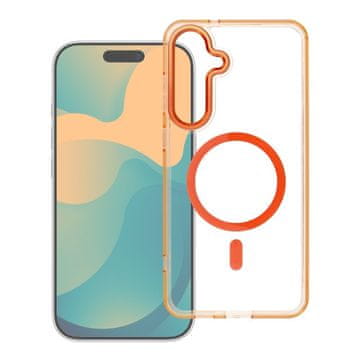 OEM Ohišje FRAME CLEAR HYBRID MAG COVER, združljivo z MagSafe, za SAMSUNG S25 FE, oranžno