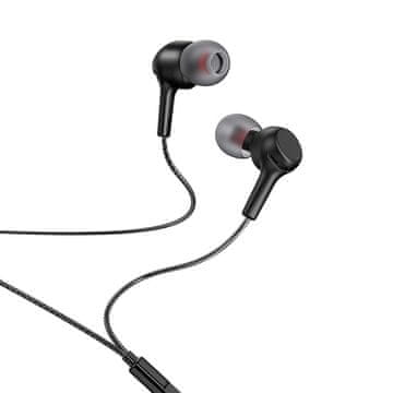 Hoco Žične ušesne slušalke z 3,5-mm priključkom Hoco M78, črne