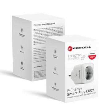 FORCELL Pametna vtičnica 230 V Forcell F-Energy EU02 z WiFi, časovnikom in podporo za Tuya / Amazon Alexa, bela