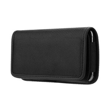 OEM Univerzalni pasni etui OXFORD, vodoravni model 4, za IPHONE 7 PLUS / 8 PLUS / 12 PRO MAX / 13 PRO MAX / SAMSUNG J4 PLUS / A71 / S21 FE / NOTE 8 / HUAWEI P SMART 2021, črn
