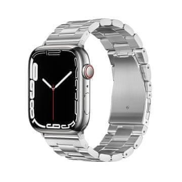 FORCELL Pas za Apple Watch Forcell F-Design FA10 z zaponko iz jekla, 42 / 44 / 45 / 49 mm, srebrn