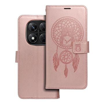 OEM Torba MEZZO Book za XIAOMI Redmi Note 14 PRO 5G / 14 PRO PLUS 5G, zlato-roza, z motivom lovilca sanj