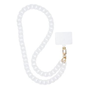 OEM Vrvica za telefon, obesek za telefon – PANAMA LONG / dolžina vrvice 80 cm (40 cm v zanki) / za okoli vratu – bela