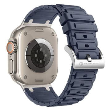 FORCELL Pas za Apple Watch Forcell F-Design FA06 z luknjicami iz silikona, 42 / 44 / 45 / 49 mm, modra