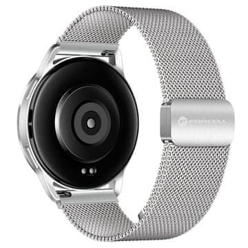 FORCELL Pas za Samsung Galaxy Watch Forcell F-Design FS11, magnetni, iz jekla, 22 mm, srebrn