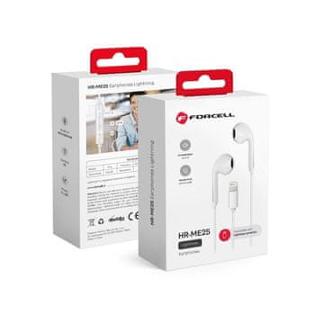 FORCELL Žične ušesne slušalke Lightning Forcell F-Audio HR-ME25, bele
