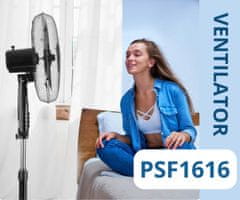 Platinet PSF1616 ventilator, 16" (41cm), 40 W, samostoječ, črn