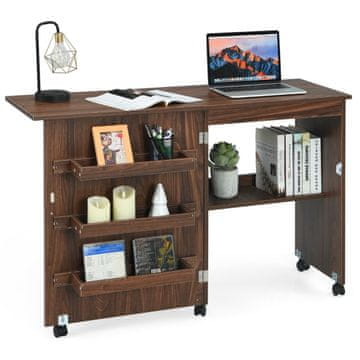 Northix Zložljiva šivalna miza MDF 118 cm s kolesi in shranjevanjem