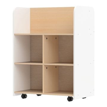 Northix Bela otroška trnadstropna knjižna polica s kolesi 62.5x40x83 cm iz MDF