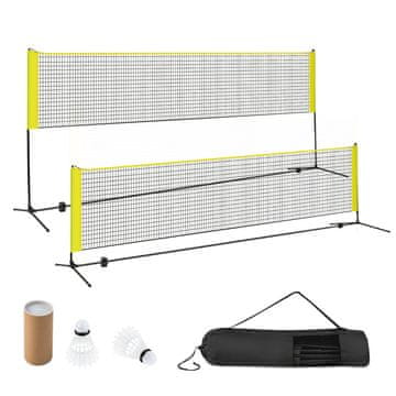 Northix Nastavljiv komplet mreže za badminton s stojalom in torbo za prenašanje