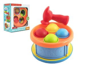 Teddies Kladivo 17cm 2v1 plastika s kladivom z žogicami 4 kosi y 12m+