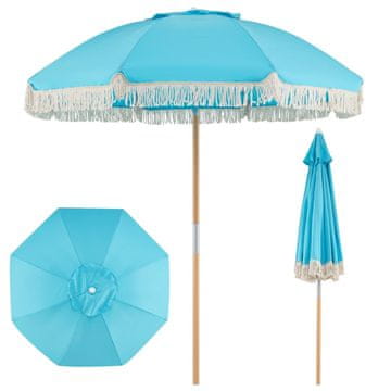 Northix Vrtni senčnik Boho, 170 cm, moder, nastavljiv nagib