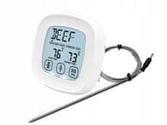 Verkgroup Osvetljen LCD touch kuhinjski termometer -20 do +300°C sonda srebrn