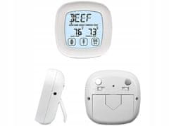 Verkgroup Osvetljen LCD touch kuhinjski termometer -20 do +300°C sonda srebrn