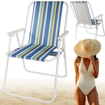 shumee ZLOŽLJIVI STOL ZA PLAŽO Z ZELENIMI ČRTAMI (6)