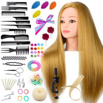 shumee Frizerska glava za učenje česanja, stojalo, blond [M-GFRYZ1]