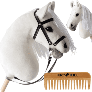 shumee KONJ ZA HOBI KONJ NA PALČKI KONJSKA GLAVA BELA + GLAVNIK [M-HOBBYHORSE6]