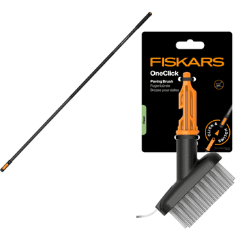 shumee FISKARS ONECLICK glava krtače za pločnike, tlakovce in fuge tlakovcev + ročaj 161 cm