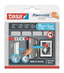shumee TESA Velcro samolepilni ježki za slike, fotografije, lepilni trak, 6 parov M + 8 parov L
