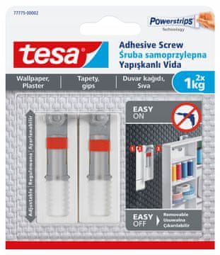 shumee Samolepilne tapete Tesa z nastavljivim vijakom 2x 1kg