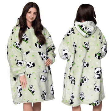 shumee ODEJICA Z MAJICO Velika topla debela ODEJICA Z MAJICO 2v1 XXL PANDA Furry [UB-KB-WZ-3]
