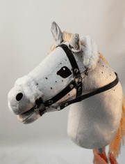 shumee KONJ NA PALČKI KONJSKA GLAVA BELO-SIVA + GLAVNIK [M-HOBBYHORSE10]