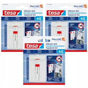 shumee TESA samolepilni stenski žeblji do 4 kg za kovinske ploščice, 2 kosa x 3