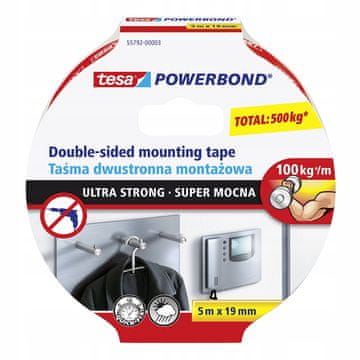 shumee TESA ULTRA STRONG dvostranski lepilni penasti montažni trak 5 m x 19 mm