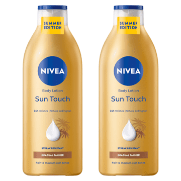 shumee NIVEA SUN TOUCH vlažilni losjon za telo z bronastim efektom za porjavitev 2x400 ml
