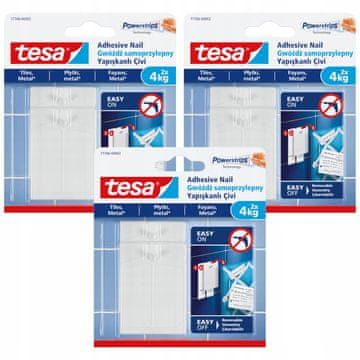 shumee TESA samolepilni stenski žeblji do 4 kg za kovinske ploščice, 2 kosa x 3
