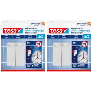 shumee TESA samolepilni stenski žeblji do 3 kg za kovinske ploščice, 2 kosa x2