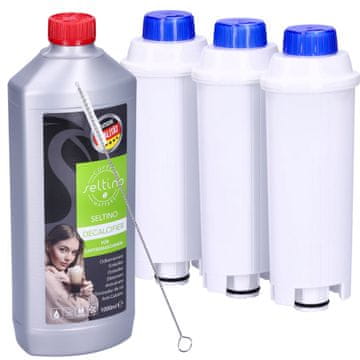 shumee Seltino komplet za kavni aparat Delonghi: Seltino Ovale filter x3, sredstvo za odstranjevanje vodnega kamna 1 l, čistilna krtačka