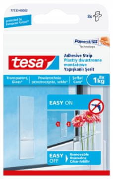 shumee TESA montažni obliži Samolepilni trakovi, prozorni, do 1 kg, za steklo, 8 kosov.