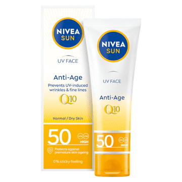 Nivea Nivea SUN anti AGE Q10 krema za obraz proti gubam SPF 50 50 ml