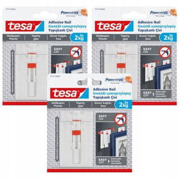 shumee TESA Samolepilni nastavljivi obešalnik za tapete do 2 kg, 2 kosa x 3