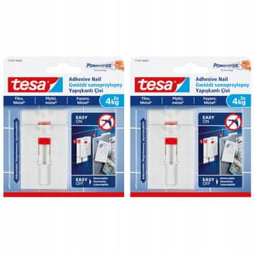 shumee TESA samolepilni stenski žeblji do 4 kg za kovinske ploščice, 2 kosa x2